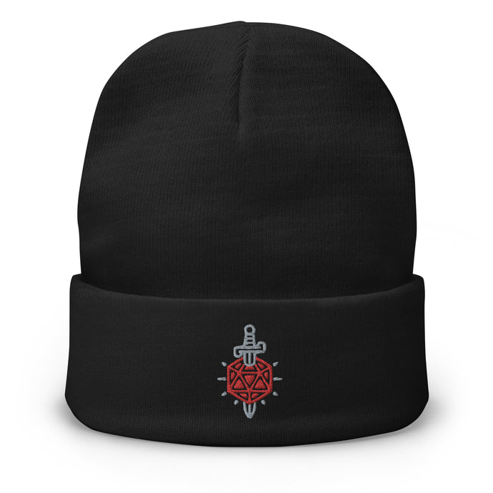 Critical Hit d20 Embroidered Beanie